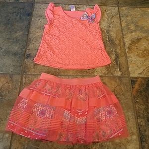 Spring 2 piece girls skirt Set